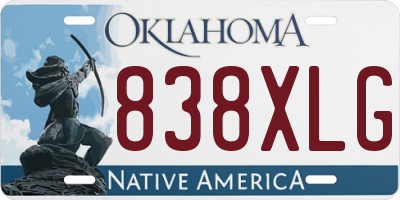 OK license plate 838XLG