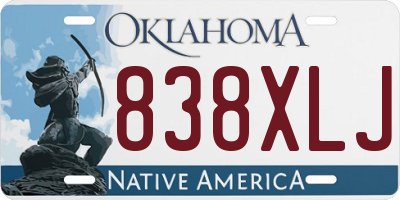 OK license plate 838XLJ