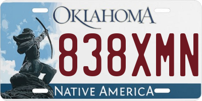 OK license plate 838XMN