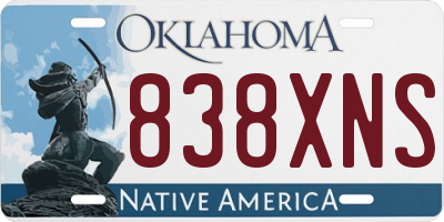 OK license plate 838XNS