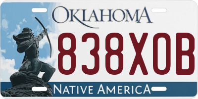 OK license plate 838XOB