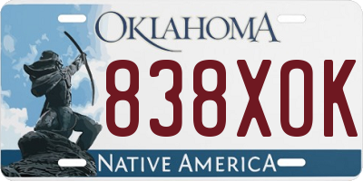 OK license plate 838XOK