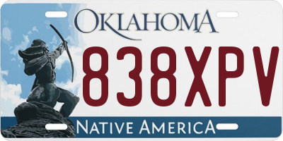 OK license plate 838XPV