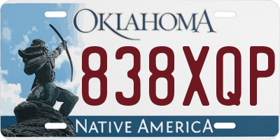 OK license plate 838XQP