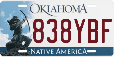 OK license plate 838YBF