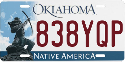 OK license plate 838YQP