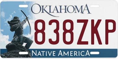 OK license plate 838ZKP