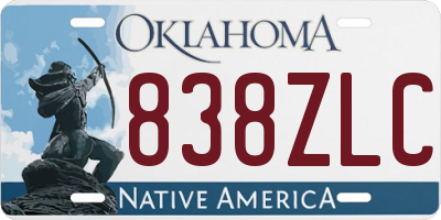 OK license plate 838ZLC