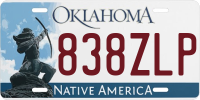 OK license plate 838ZLP