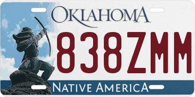 OK license plate 838ZMM