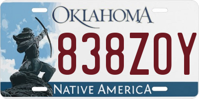 OK license plate 838ZOY