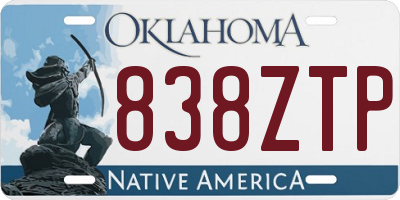 OK license plate 838ZTP