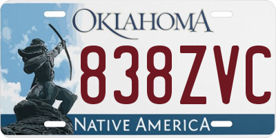 OK license plate 838ZVC