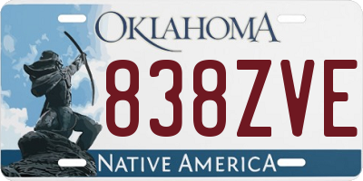 OK license plate 838ZVE