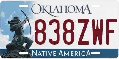 OK license plate 838ZWF