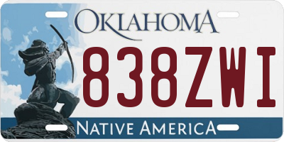 OK license plate 838ZWI