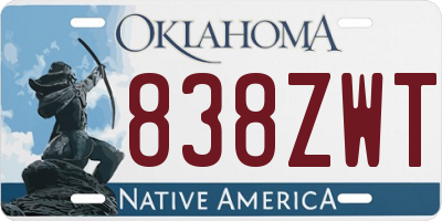 OK license plate 838ZWT