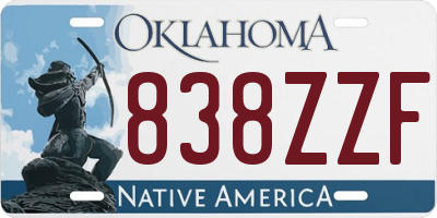 OK license plate 838ZZF