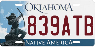 OK license plate 839ATB