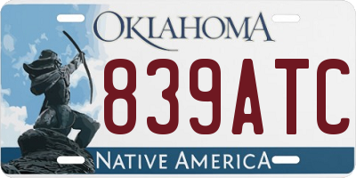 OK license plate 839ATC