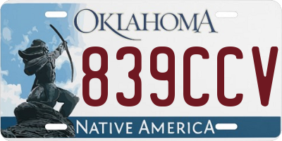 OK license plate 839CCV
