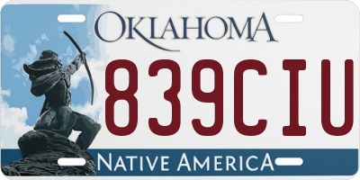 OK license plate 839CIU