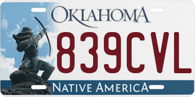 OK license plate 839CVL