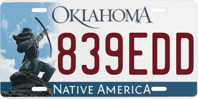 OK license plate 839EDD