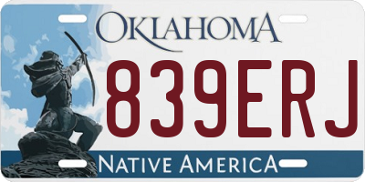 OK license plate 839ERJ