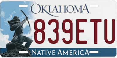OK license plate 839ETU