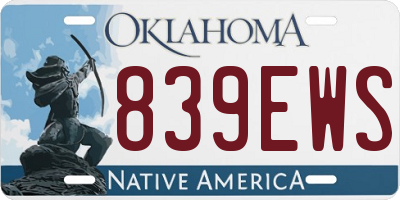 OK license plate 839EWS