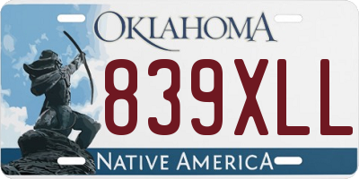 OK license plate 839XLL