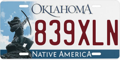 OK license plate 839XLN