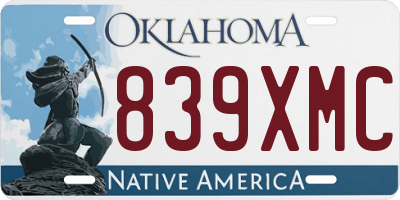 OK license plate 839XMC