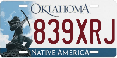 OK license plate 839XRJ