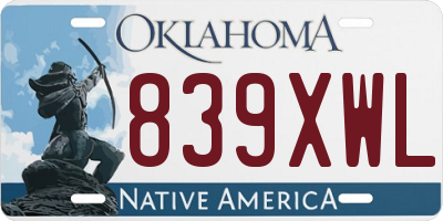 OK license plate 839XWL