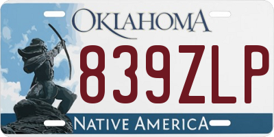 OK license plate 839ZLP