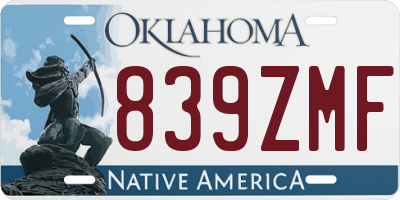 OK license plate 839ZMF