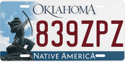 OK license plate 839ZPZ