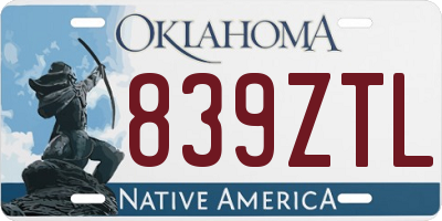 OK license plate 839ZTL