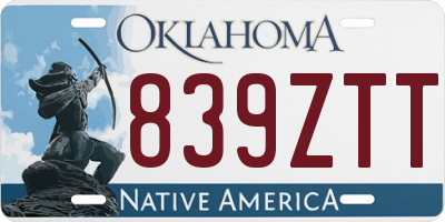 OK license plate 839ZTT