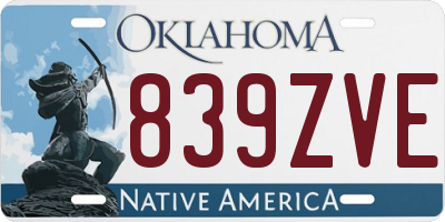 OK license plate 839ZVE