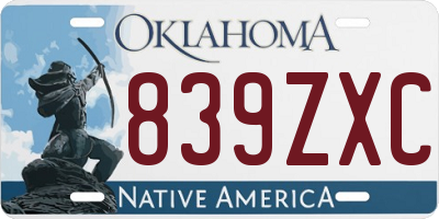 OK license plate 839ZXC