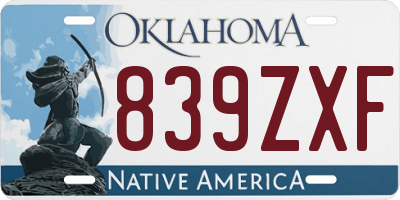 OK license plate 839ZXF