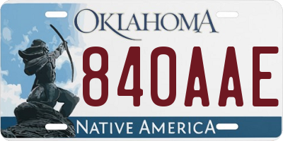 OK license plate 840AAE