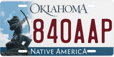 OK license plate 840AAP