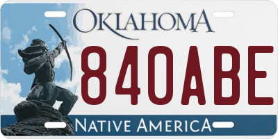 OK license plate 840ABE