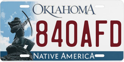 OK license plate 840AFD