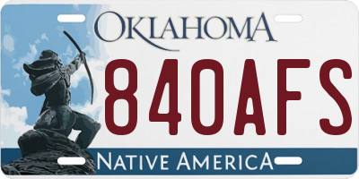 OK license plate 840AFS