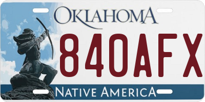 OK license plate 840AFX